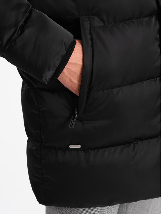 Ombre Ombre Zimní bunda OM-JALJ-0147 Černá Regular Fit