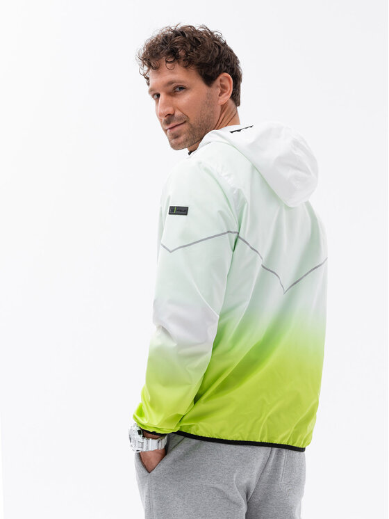 Ombre Ombre Kurtka przejściowa OM-JANP-0104 Zielony Regular Fit