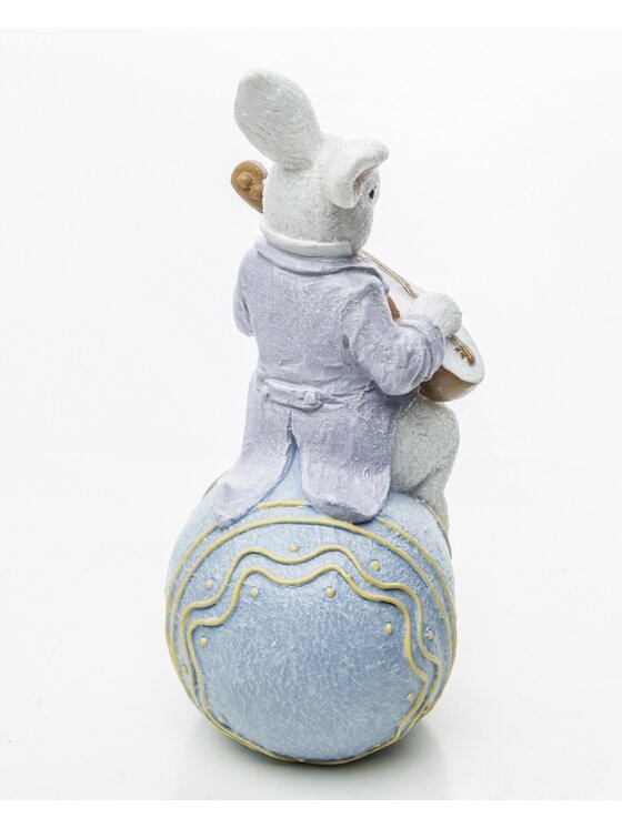 MIAhome MIAhome Figurka królik MUZYK 18x8x9,5 cm MANDOLINISTA Kolorowy