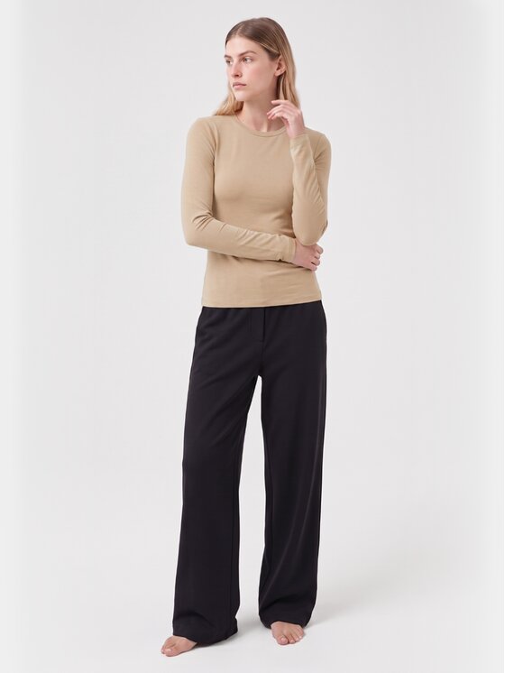 BASICLO BASICLO Longsleeve W-2253-1212 Beżowy Slim Fit