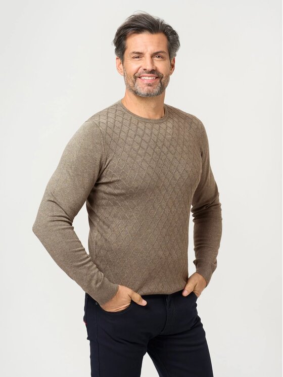 Willsoor Willsoor Sweter 71422 Brązowy Active Fit