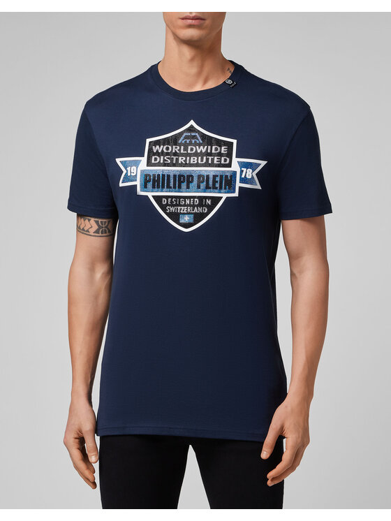 PHILIPP PLEIN PHILIPP PLEIN T-Shirt 22945 Granatowy Regular Fit