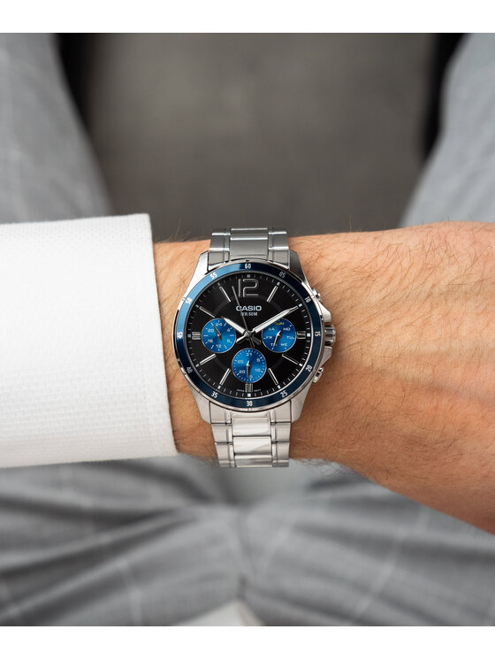 Casio Casio Zegarek MTP-1374PD-2AVEF Srebrny