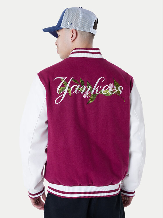New Era New Era Bunda bomber Yankees MLB Floral 60596333 Bordó Regular Fit