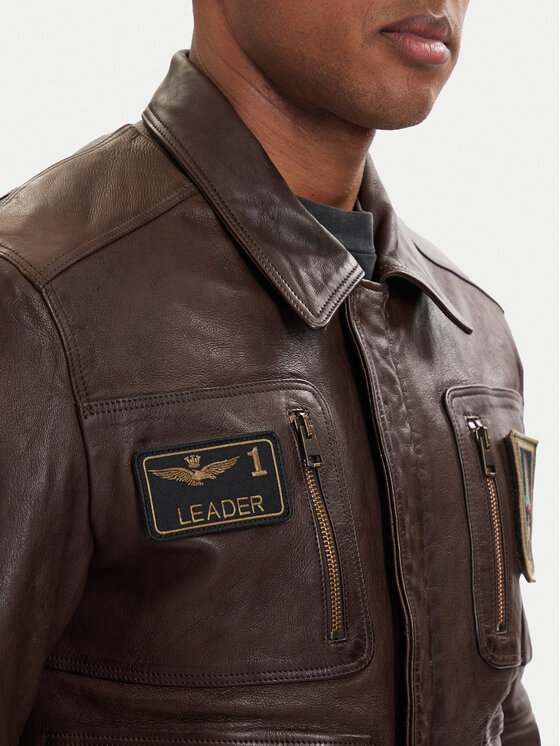 Aeronautica Militare Aeronautica Militare Kurtka skórzana 261PN5058U100839 Brązowy Regular Fit