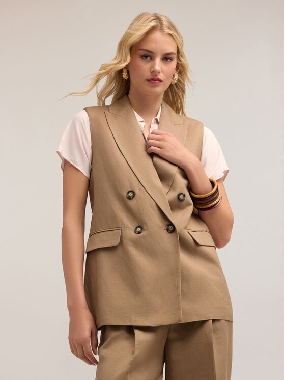 Motivi Motivi Giacca outdoor L034Q000056N012 Écru Regular Fit