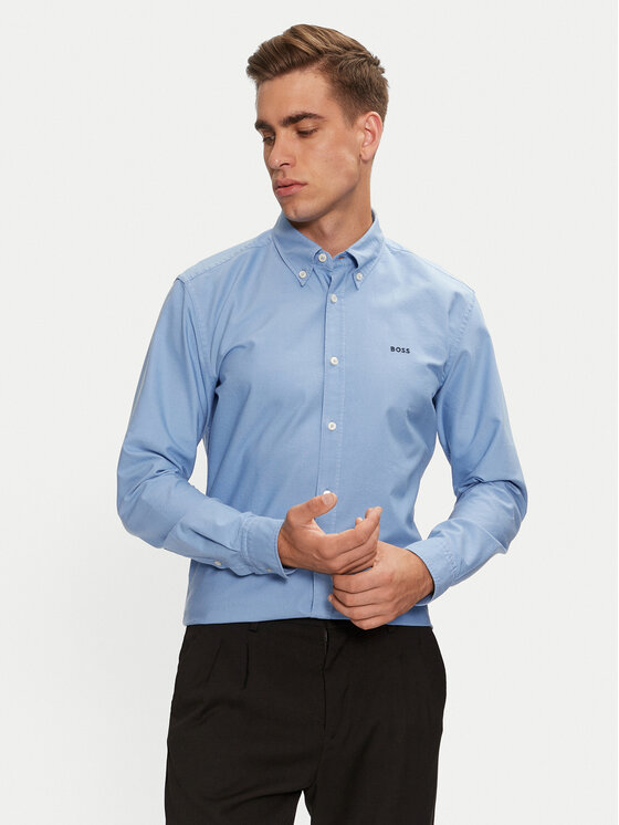 BOSS Boss Srajca H-Roan 50521996 Svetlo modra Slim Fit