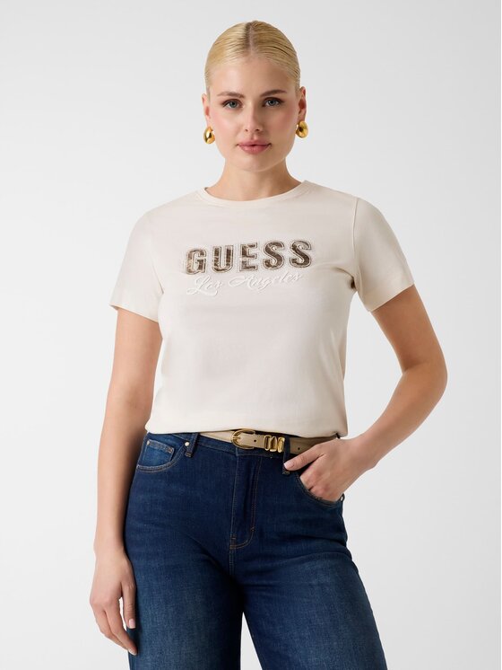 Guess Guess T-Shirt 183424 Béžová Classic Fit