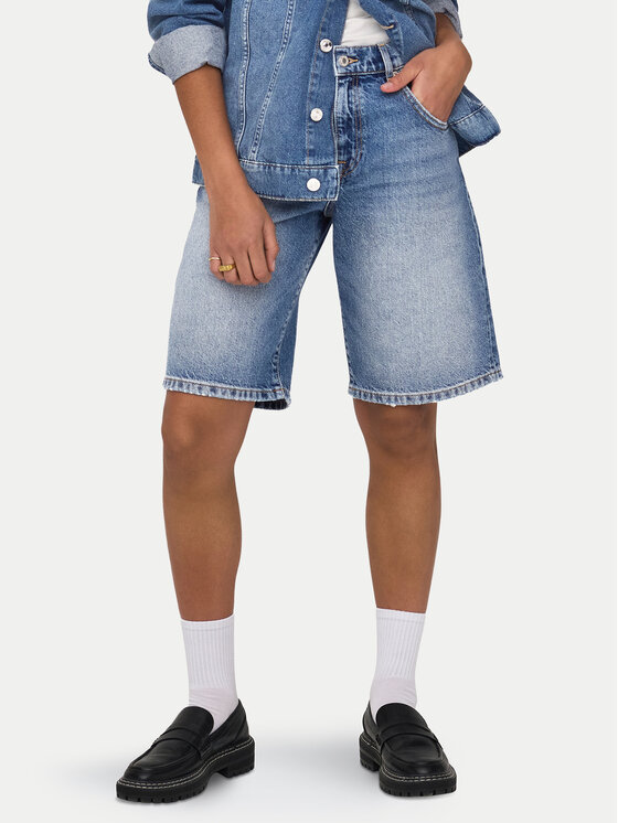 ONLY ONLY Bermudahose Mate 15340976 Blau Baggy Fit