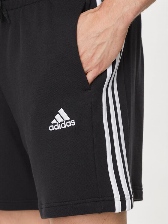 adidas adidas Športové kraťasy Essentials French Terry 3-Stripes Shorts IC9435 Čierna Regular Fit