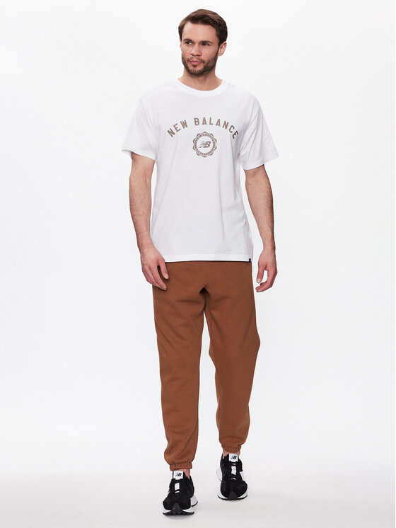 New Balance New Balance Tričko Sport Seasonal Graphic MT31904 Biela Relaxed Fit