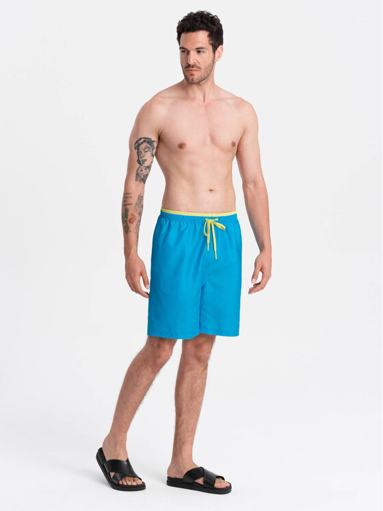 Ombre Ombre Plavecké šortky OM-SRBS-0141 Modrá Regular Fit