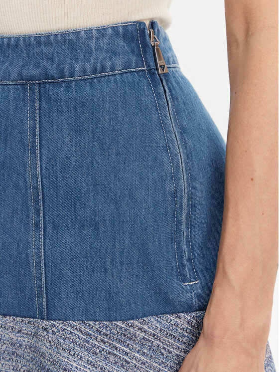 Guess Guess Mini sukně W5GD87 WH610 Modrá Regular Fit