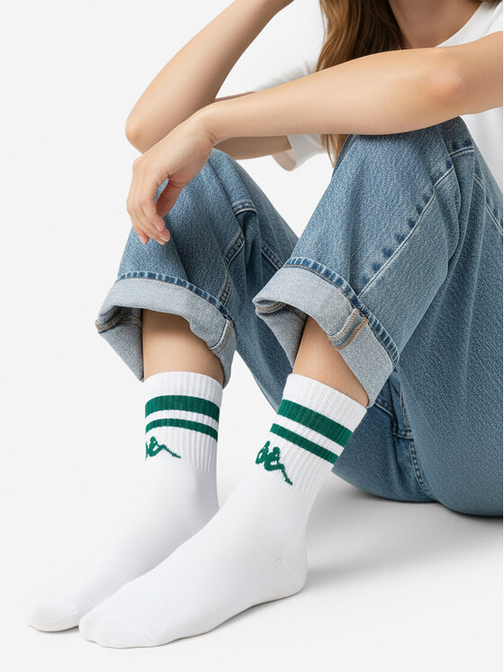 Kappa Kappa Garās zeķes CEO_KR_KAPPA_ 005_W_AW25 Balts