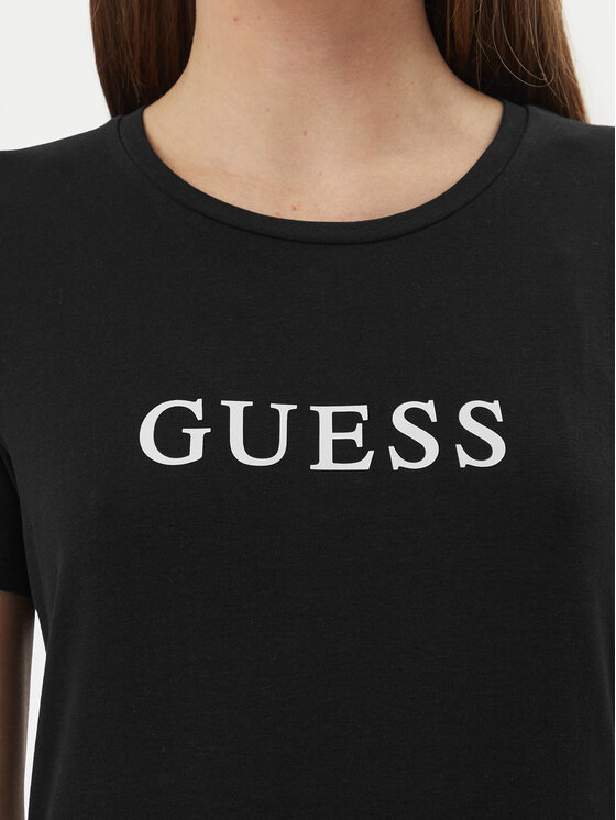 Guess Guess T-shirt O5RI01 KBBU1 Crna Slim Fit