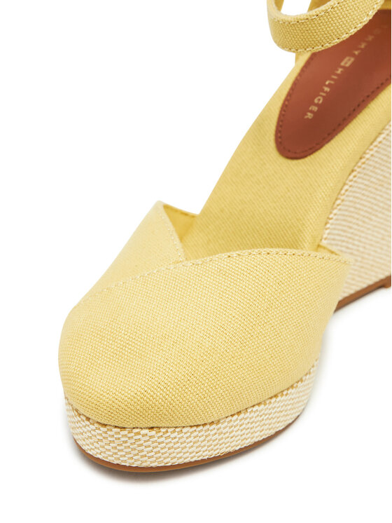 Tommy Hilfiger Tommy Hilfiger Półbuty Flag High Wedge Espad Closed Toe FW0FW08494 Żółty