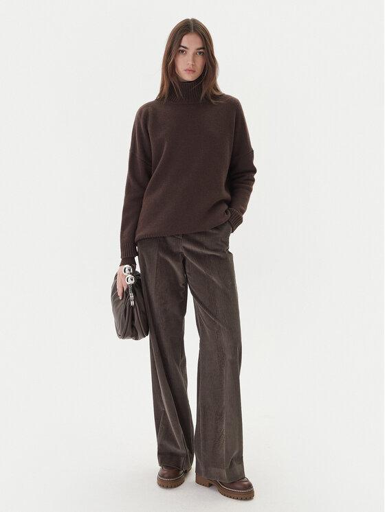 Weekend Max Mara Weekend Max Mara Штани з тканини Tania 2525136092 Коричневий Wide Leg