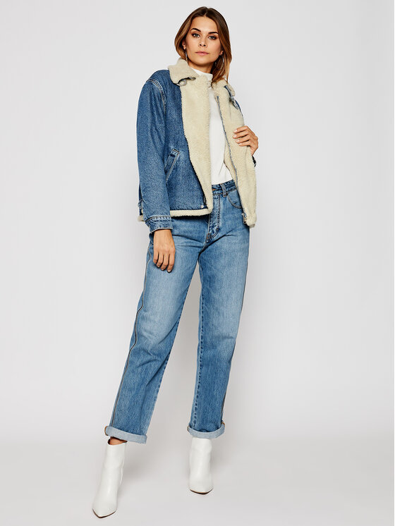 Calvin Klein Jeans Džinsinė striukė Biker J20J214566 Tamsiai mėlyna Regular  Fit • Modivo.lt