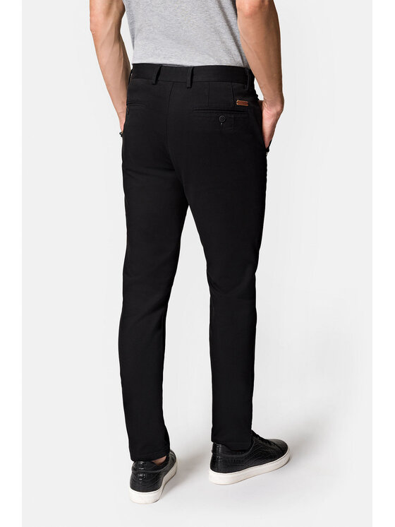Lancerto Lancerto Spodnie materiałowe Monaco SP082123000006 Czarny Slim Fit