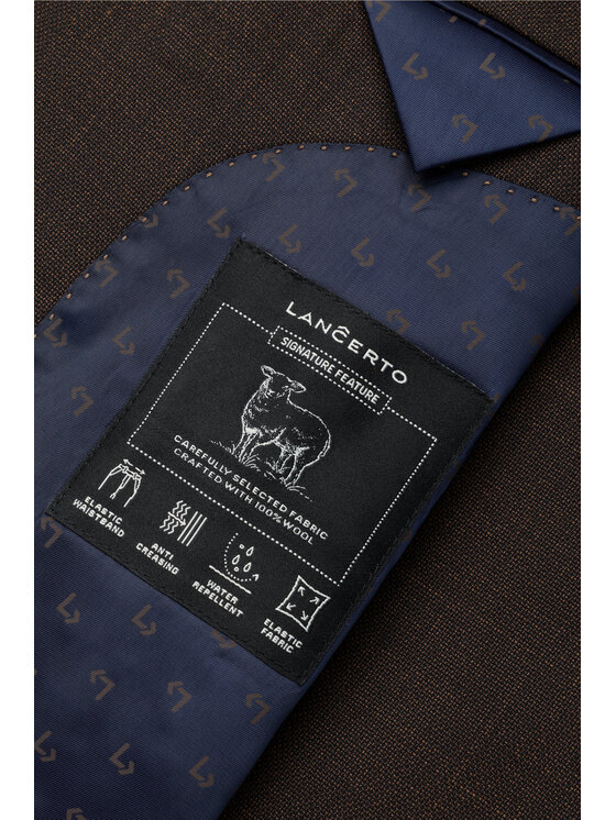 Lancerto Lancerto Garnitur Segovia GA073126000043 Brązowy Slim Fit