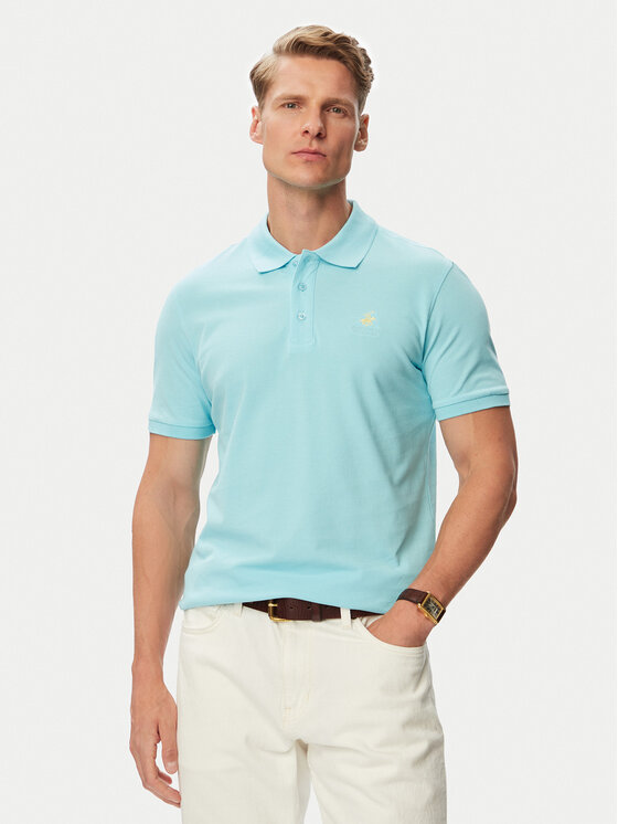 Beverly Hills Polo Club Tricou polo P-SS26M-P42560 Turcoaz Regular Fit