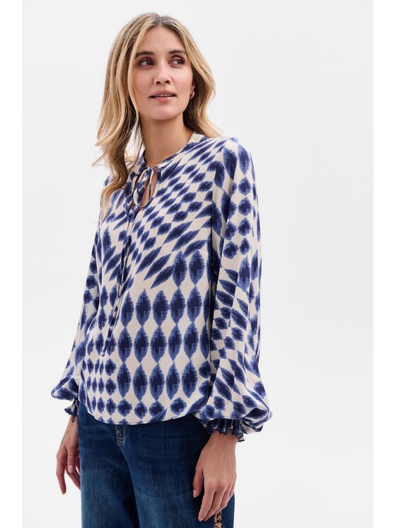 blue shadow blue shadow Bluzka Olixa. Niebieski Regular Fit