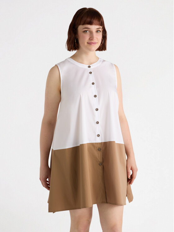Fiorella Rubino Fiorella Rubino Sukienka codzienna 7062L001167N0S1 Biały A-Line Fit