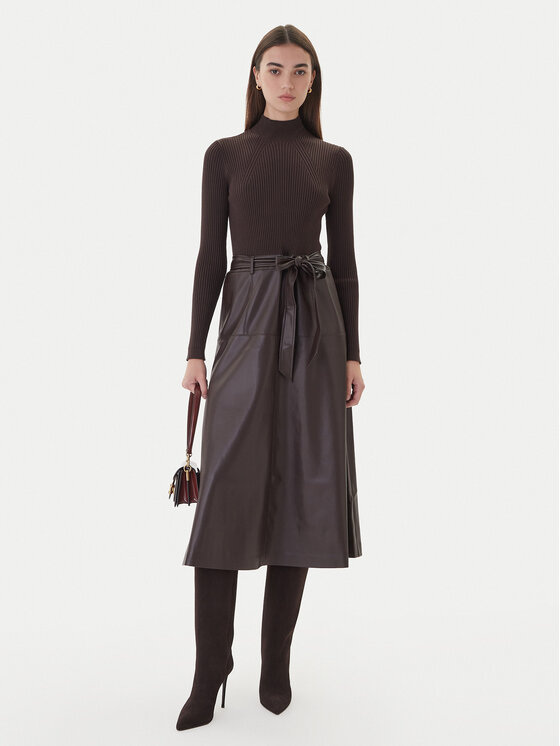 TWINSET TWINSET Трикотажна сукня 252TT3560 Коричневий Slim Fit