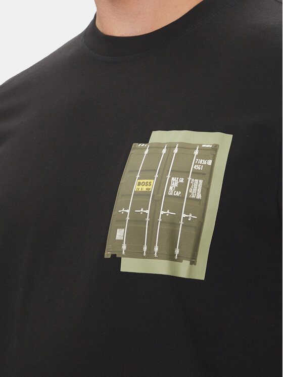 BOSS BOSS Tricou Te_Container 50546920 Negru Regular Fit