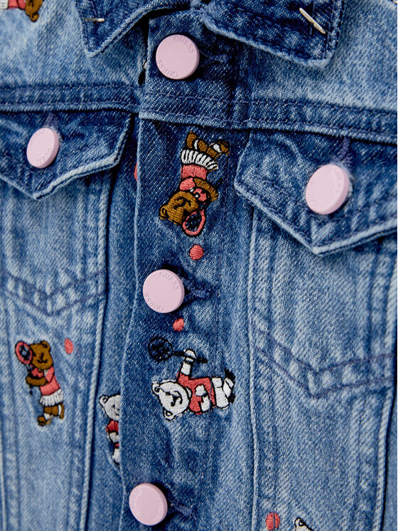 Guess Guess Džinsinė striukė Rigid Denim K4RL01 D45E0 Mėlyna Regular Fit