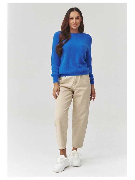 Makadamia Makadamia Sweter C40 Niebieski Loose Fit