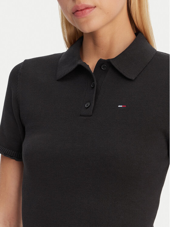 Tommy Jeans Tommy Jeans Ikdienas kleita Lettuce DW0DW22336 Melns Slim Fit