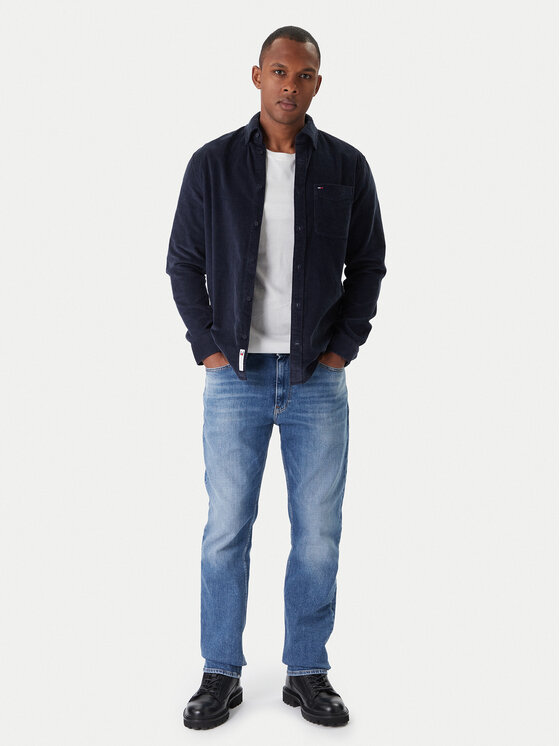 Tommy Jeans Tommy Jeans Риза Baby Cord DM0DM22021 Тъмносин Regular Fit