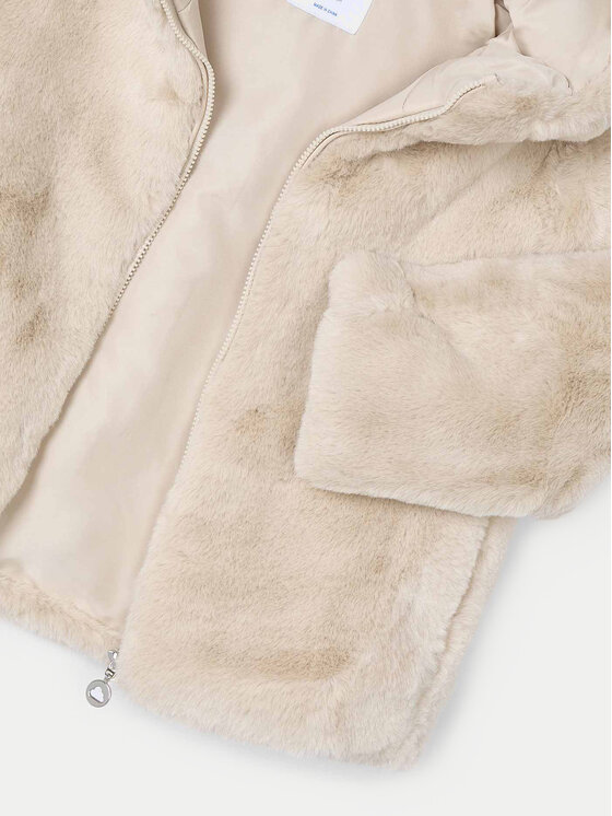 Mayoral Mayoral Pelzmantel 4486 Beige Regular Fit