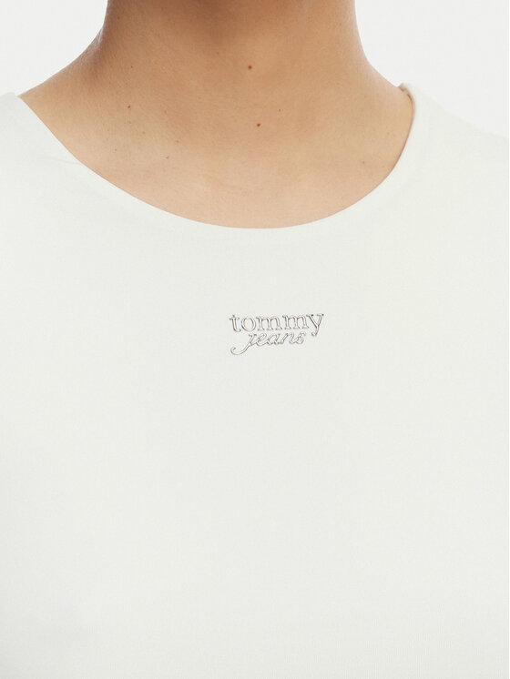 Tommy Jeans Tommy Jeans Majica Athleisure Metal DW0DW22284 Bela Slim Fit