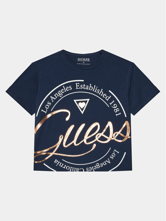 Guess Guess T-shirt J4GI01 K6YW4 Blu scuro Boxy Fit