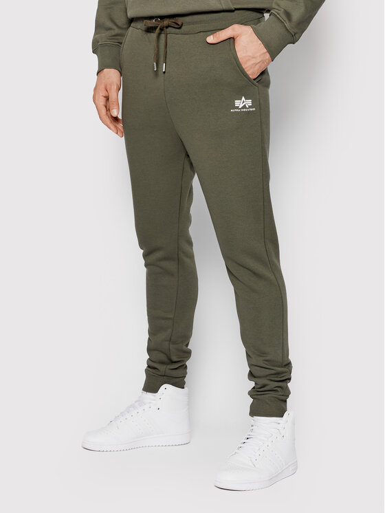 Alpha Industries Teplákové nohavice Basic 116370 Zelená Regular Fit
