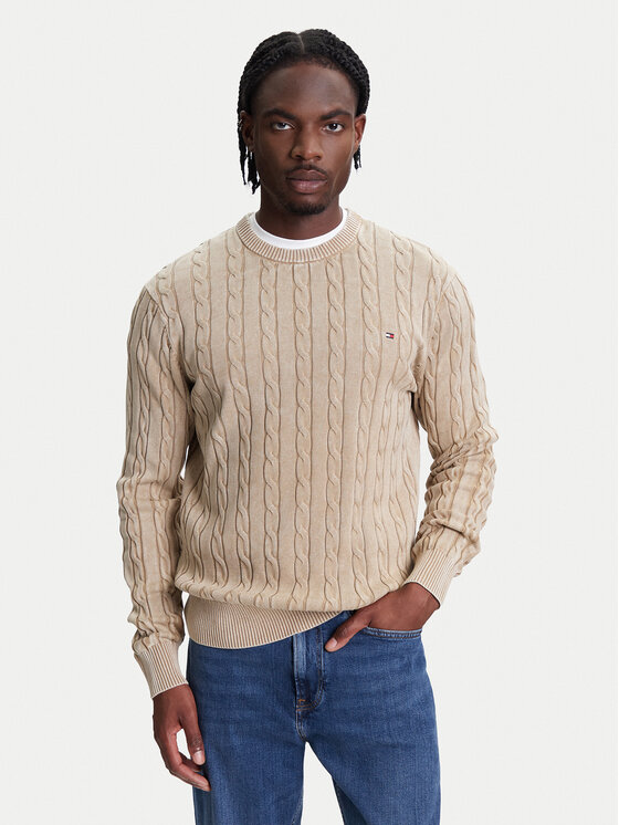 Tommy Hilfiger Tommy Hilfiger Pulover Classic MW0MW39524 Bej Regular Fit