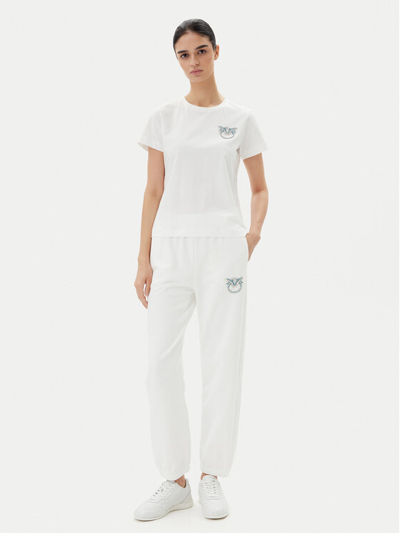 PINKO PINKO Melegítő alsó Plumcake 104790 A2G8 Fehér Regular Fit