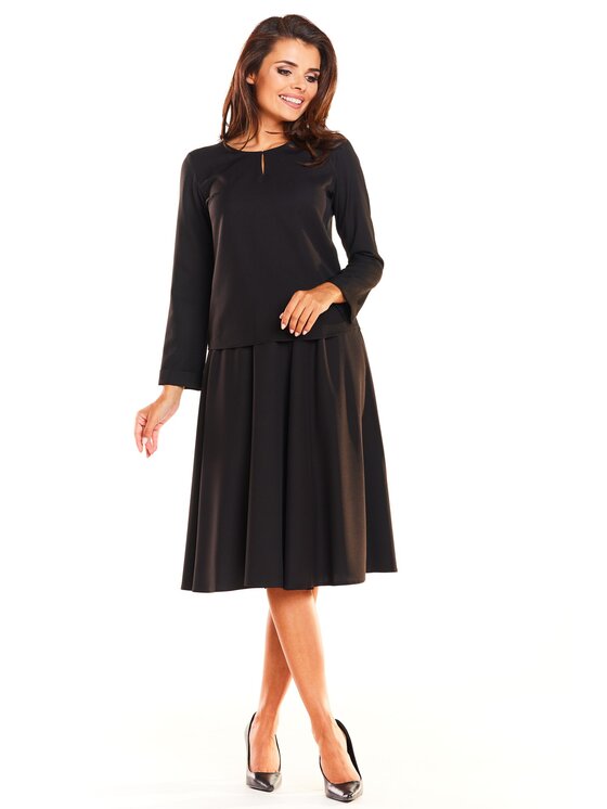 Awama Awama Sukienka codzienna A237 Czarny Basic Fit