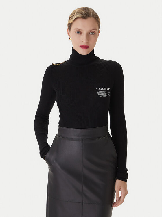 Elisabetta Franchi Elisabetta Franchi Rolák MK-43B-57E2-V320 Čierna Regular Fit