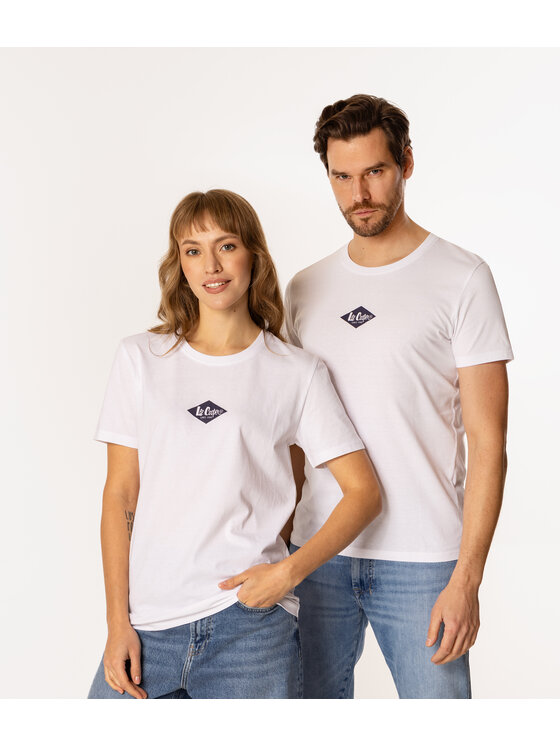 Lee Cooper Lee Cooper T-Shirt DIAMOND MINI 1160 Biały Regular Fit