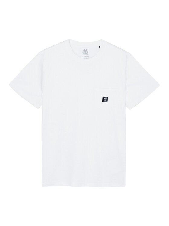 Element Element Tricou Icon Label Pocket ELYKT00198 Alb Regular Fit