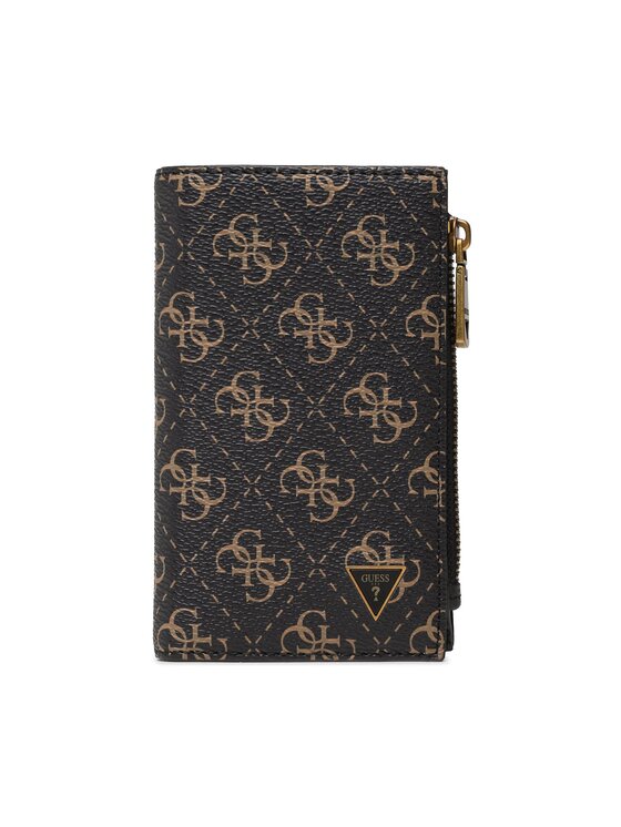 Portafoglio Guess Laurel SLG - In Ecopelle Nera, Con Tasca Zip E Logo Metallico - Foto 7