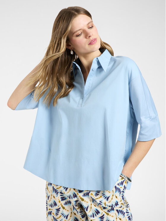Elena Mirò Elena Mirò Blusa 2009Z000058N004 Turchese Boxy Fit