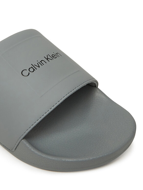 Calvin Klein Calvin Klein Şlapi Pool Slide W/ Ck Square HM0HM01754 Gri