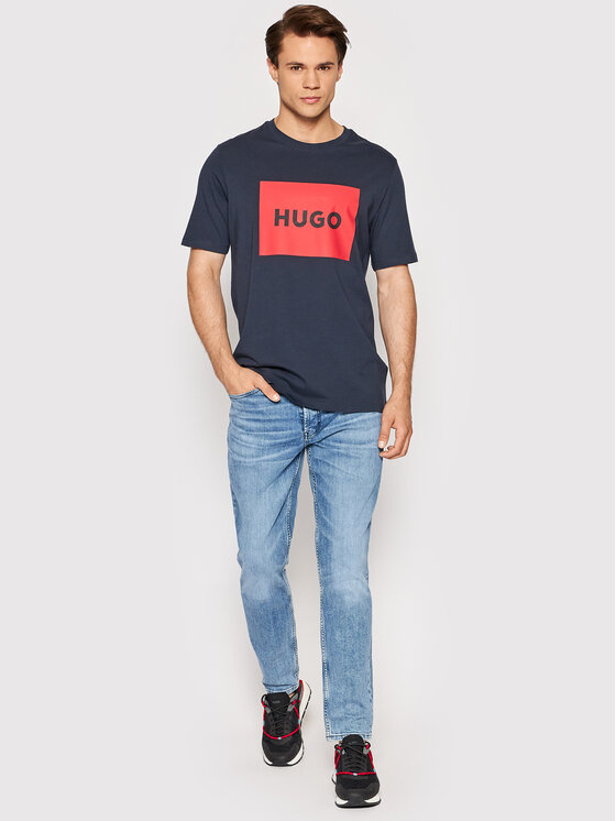 HUGO Hugo T-shirt Dulive222 50467952 Tamnoplava Regular Fit