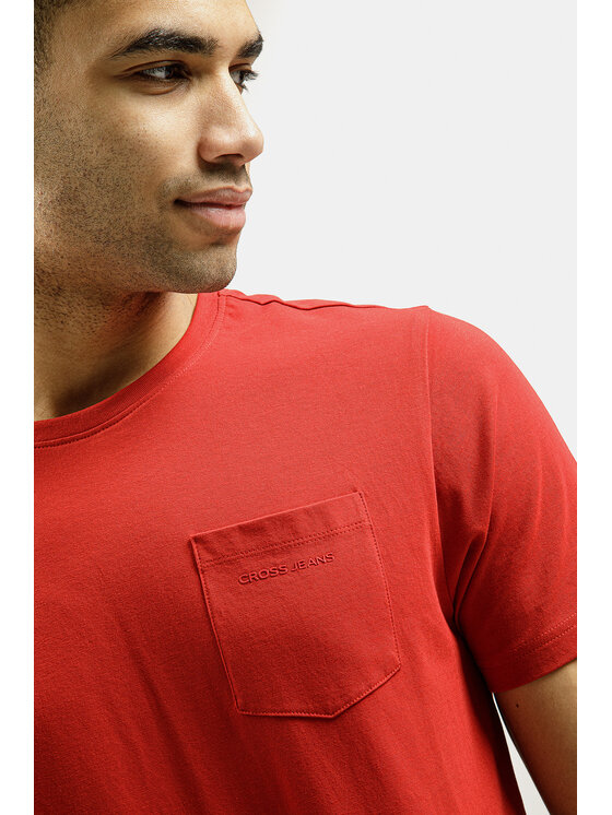 Cross Jeans Cross Jeans T-Shirt 16107-007 Czerwony Regular Fit