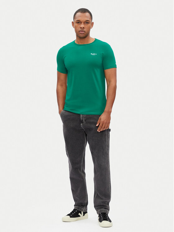 Pepe Jeans Pepe Jeans Marškinėliai Original Basic PM508212 Žalia Slim Fit