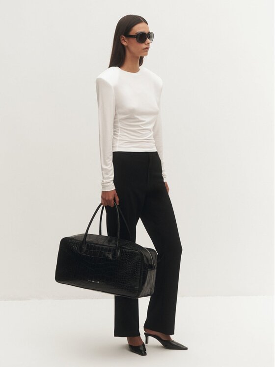 Le Collet Le Collet Bluzka CAMILLE Kremowy Slim Fit